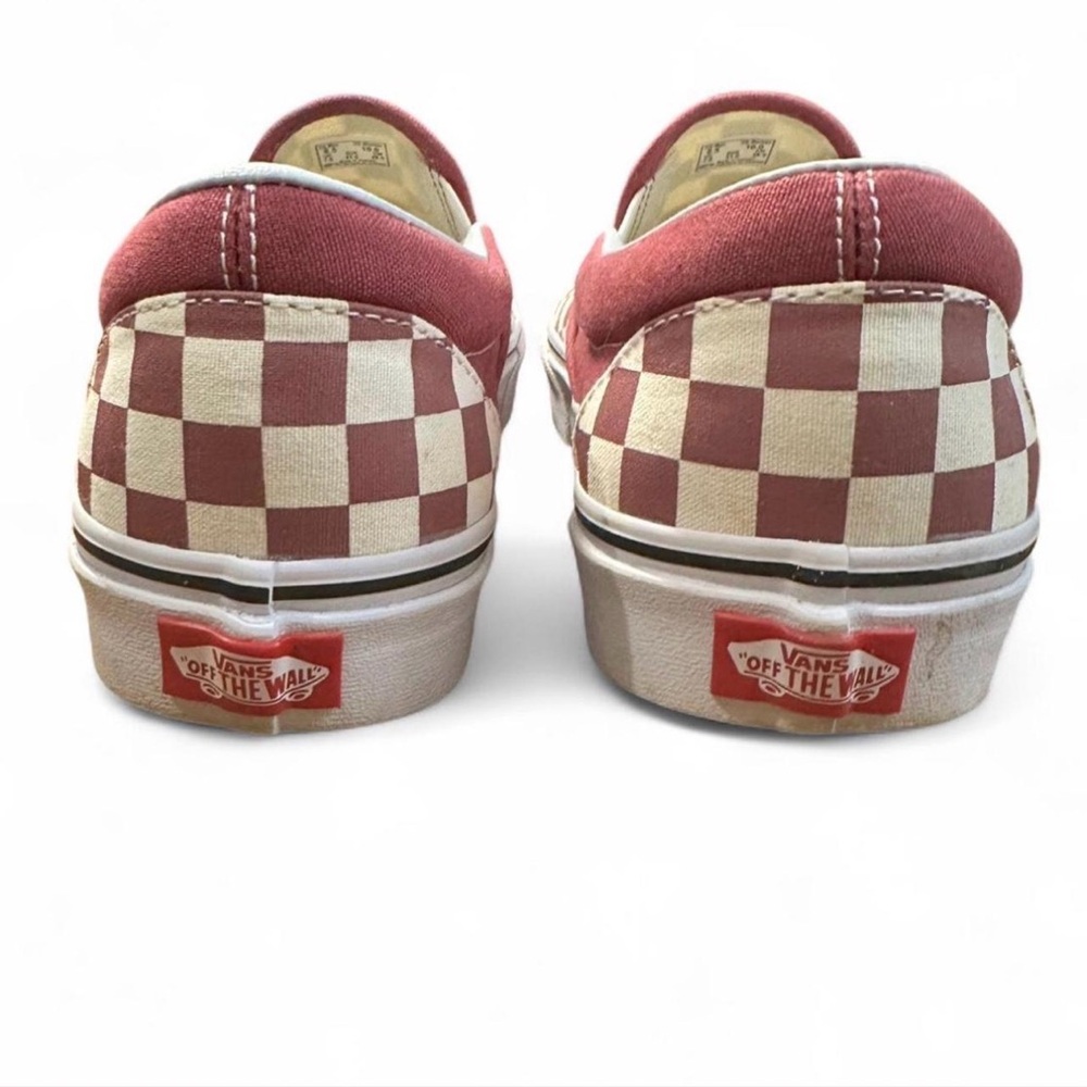 Vans Classic Slip On Checkerboard Rose Pink Burgundy Women’s 10 Skate Shoe - Picture 5 of 6